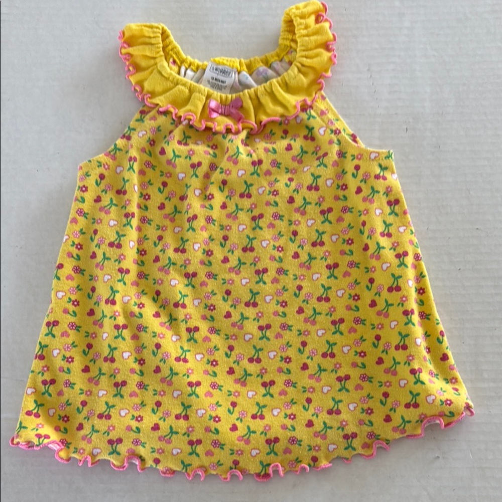 Swiggles Baby Girl Cherry Floral Halter Tank Top, Size 18M